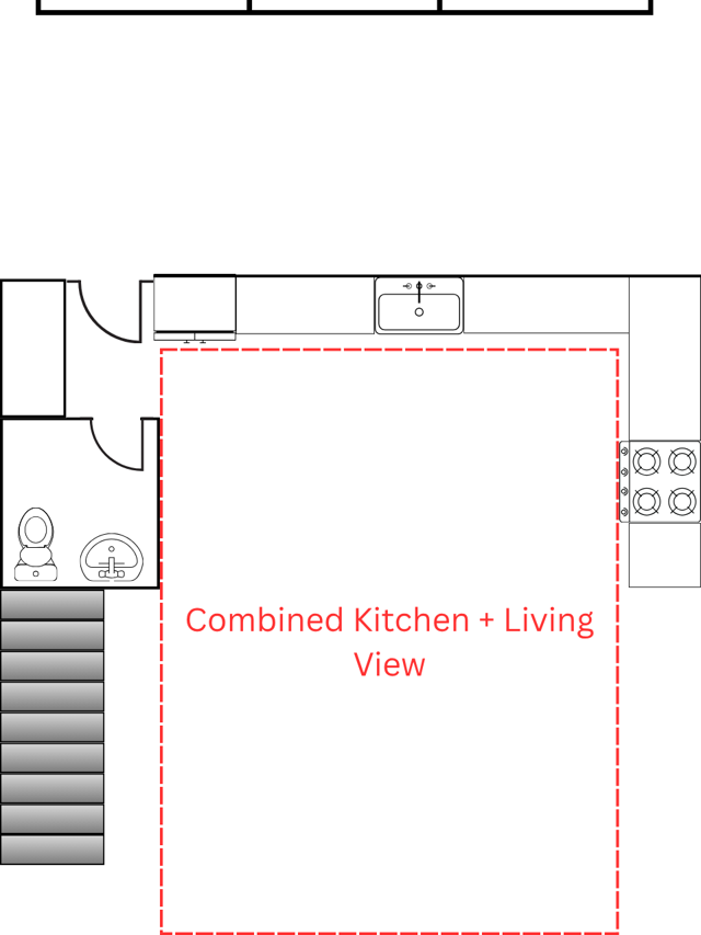 Floor-plan location of the light-filled great room